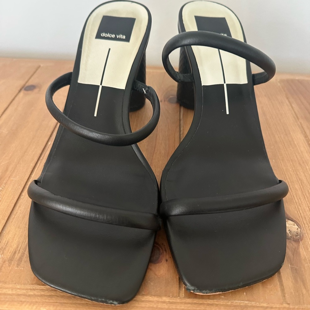 Dolce Vita Black Strappy Heels - Picture 1 of 3